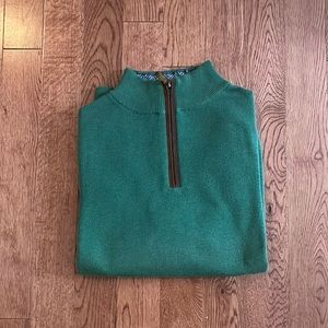 Mens vineyard vines green quarter 1/4 zip sweater size medium